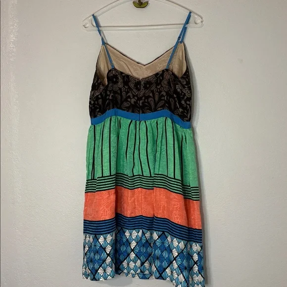 Tracy Reese for Anthropologie Colorblock Lace Silk Dress 12P - Picture 5 of 8